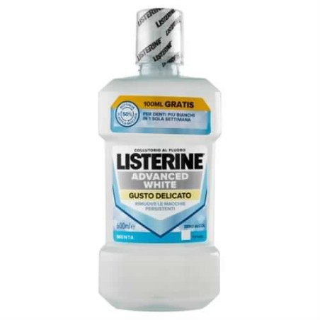 3574661665962Listerine Colluttorio White Advanced Gusto Delicato 600ml