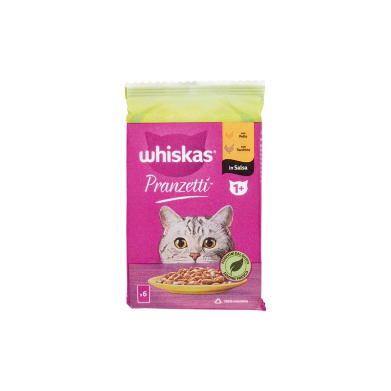 4770608262310Whiskas Pranzetti Con Pollo E Con Tacchino 1+ 6x50gr