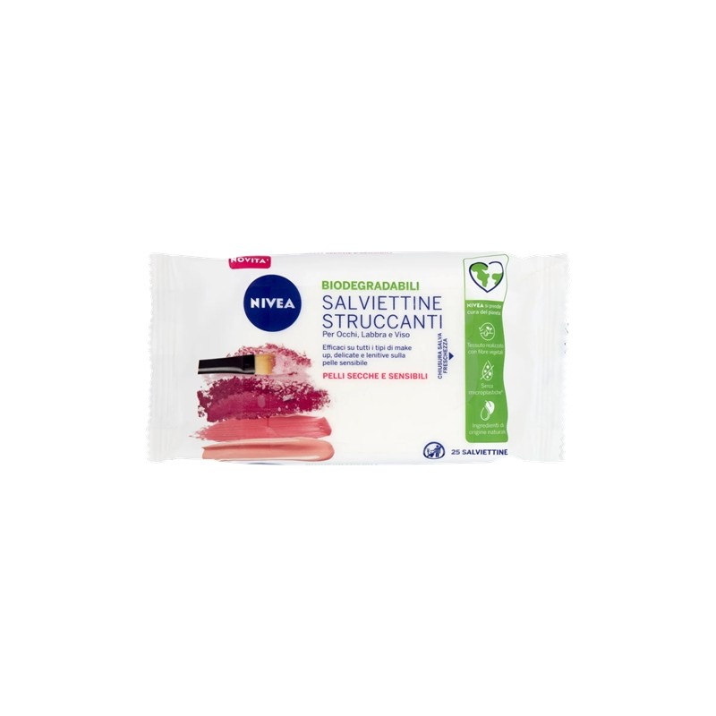 4005900192196Nivea Salviettine Struccanti Biodegradabili - Pelli Secche E Sensibili New 25pz