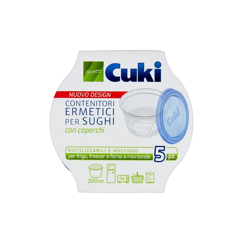 8003980320061Cuki Contenitori Ermetici Sughi Con Coperchio 200ml New 5pz