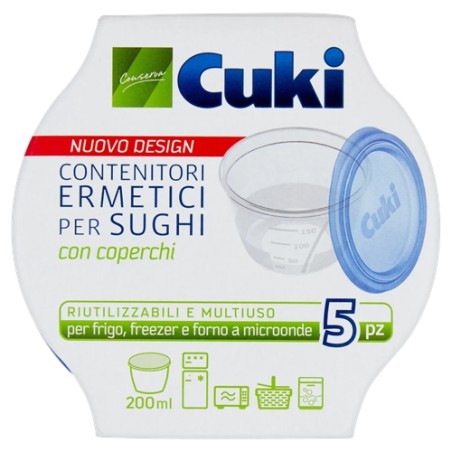 8003980320061Cuki Contenitori Ermetici Sughi Con Coperchio 200ml New 5pz
