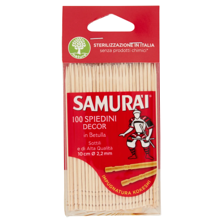 8003350547067Samurai Spiedini Decor in Betulla 100pz