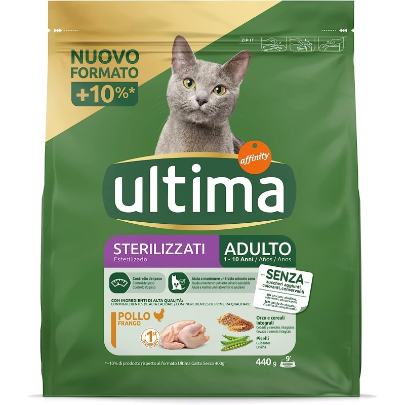 8059149430010Ultima Cat Crocchette Adulto Sterilizzato Pollo 440gr