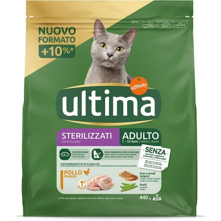 8059149430010Ultima Cat Crocchette Adulto Sterilizzato Pollo 440gr