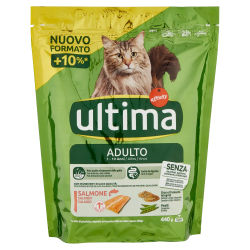 8059149429991Ultima Cat Crocchette Adulto Salmone e Riso 440gr