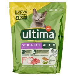 8059149430034Ultima Cat Crocchette Adult Sterilizzato - Manzo 440gr