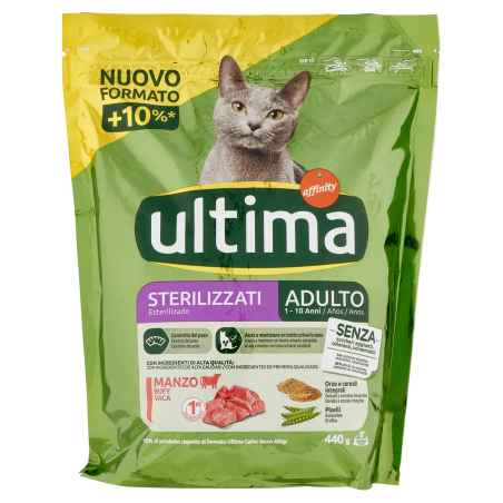 8059149430034Ultima Cat Crocchette Adult Sterilizzato - Manzo 440gr