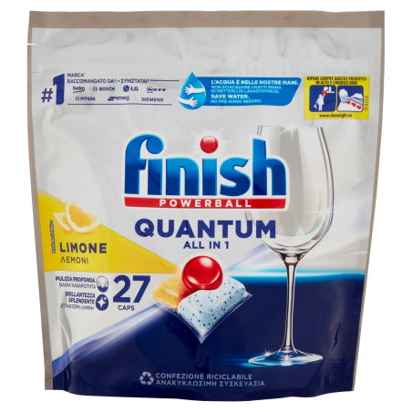 8002910063719Finish Tabs Quantum All in 1 Limone 27pz