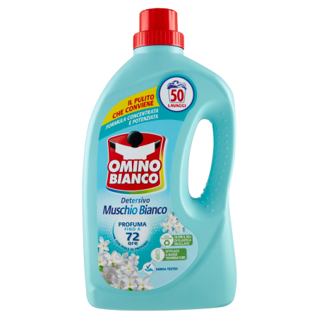 8003650022998Omino Bianco Liquido Lavatrice Muschio Bianco 50 Misurini 2000ml