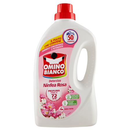 8003650023032Omino Bianco Liquido Lavatrice Ninfea Rosa 50 Misurini 2000ml