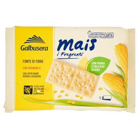 8002190002545Galbusera Mais i Fragranti Crackers Con Farina E Solo Olio Di Mais 12x33,3gr