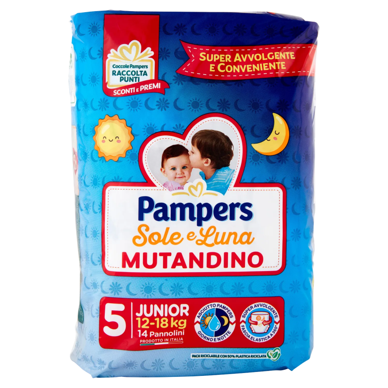 8001480306639Pampers Sole E Luna Mutandino Taglia 5 Junior 14pz