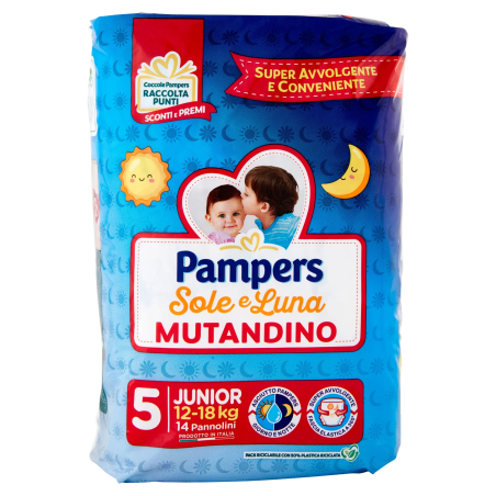 8001480306639Pampers Sole E Luna Mutandino Taglia 5 Junior 14pz