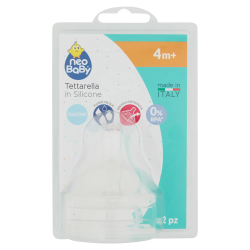 8058664050116Neo Baby Tettarella Collo Largo Silicone 4m+ 2pz