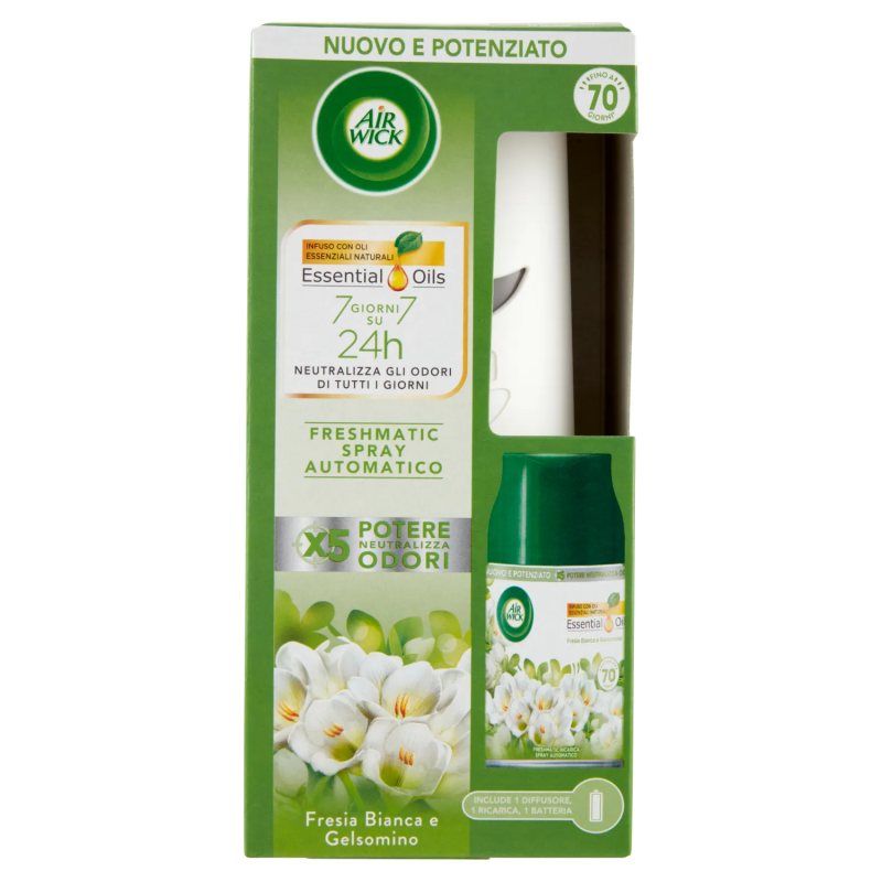 8002910064075Air Wick Fresh Matic Diffusore + Ricarica Fresia Bianca New 1pz