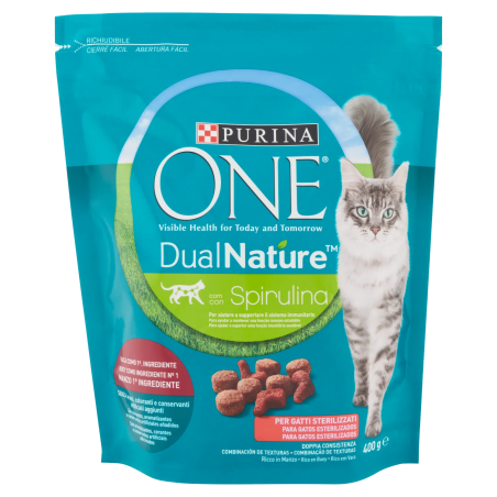 7613036716482Purina One Cat Crocchette DualNature Sterilizzati Manzo 400gr