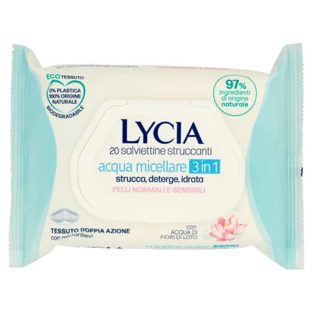 8002340014794Lycia Salviettine Struccanti Acqua Micellare 3in1 20pz
