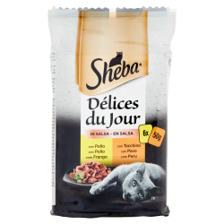 4770608261573Sheba Cat Delices Du Jour Pollo/Tacchino 6x50gr