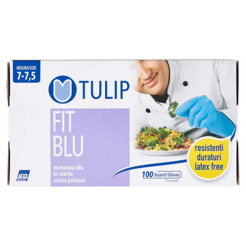 8005830011525Tulip Guanti Nitrile Blu Misura Medium 100pz