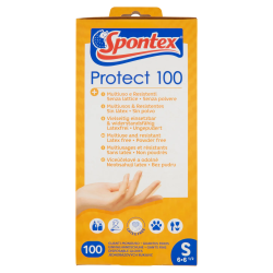 3384129390165Spontex Guanti Protect 100 Misura Small 100pz