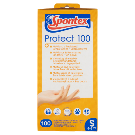 3384129390165Spontex Guanti Protect 100 Misura Small 100pz