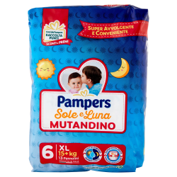 8001480306646Pampers Sole & Luna Mutandino Taglia 6 Extra Large New 13pz