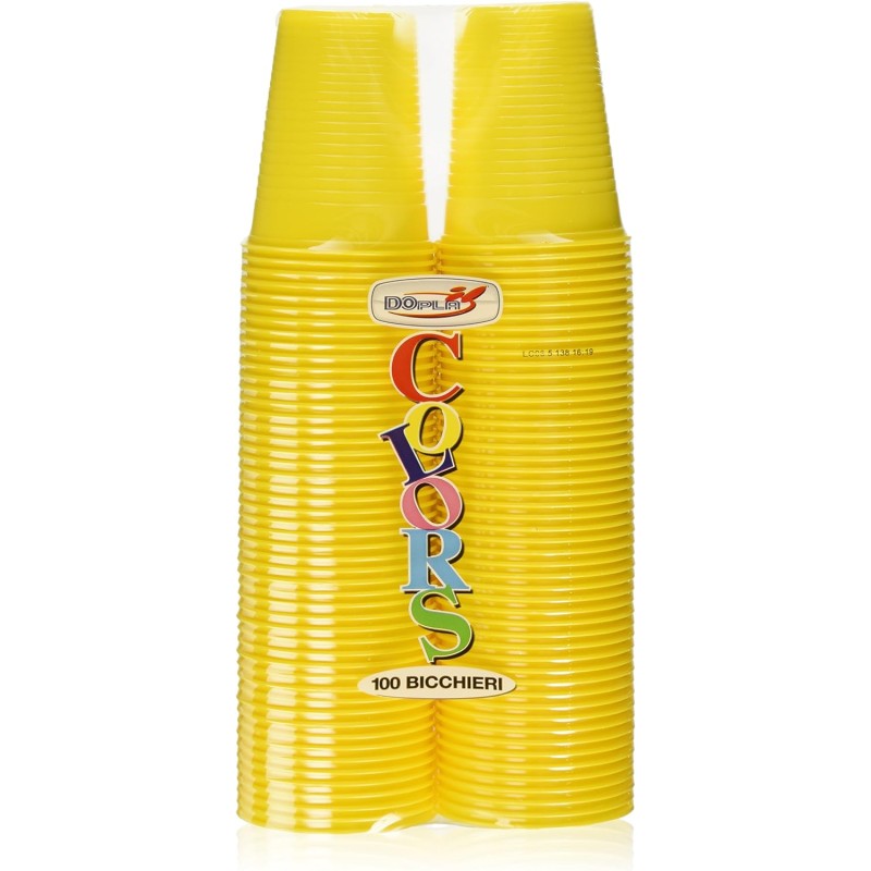 8008650024454Dopla Bicchieri Riutilizzabili Gialli 200ml 100pz