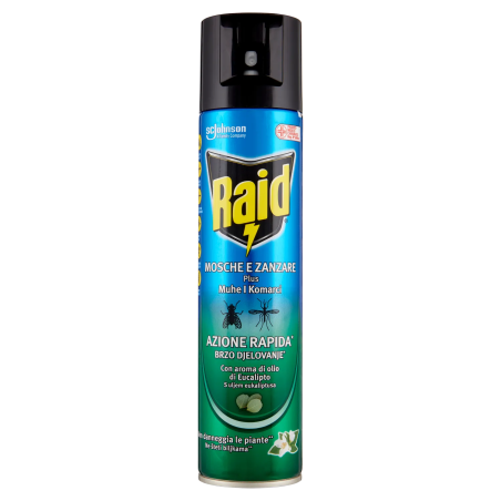 5000204342529Raid Mosche e Zanzare Eucalipto New Spray 400ml