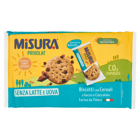 8002590081843Misura Privolat Biscotti Con Cereali e Gocce di Cioccolato 280gr