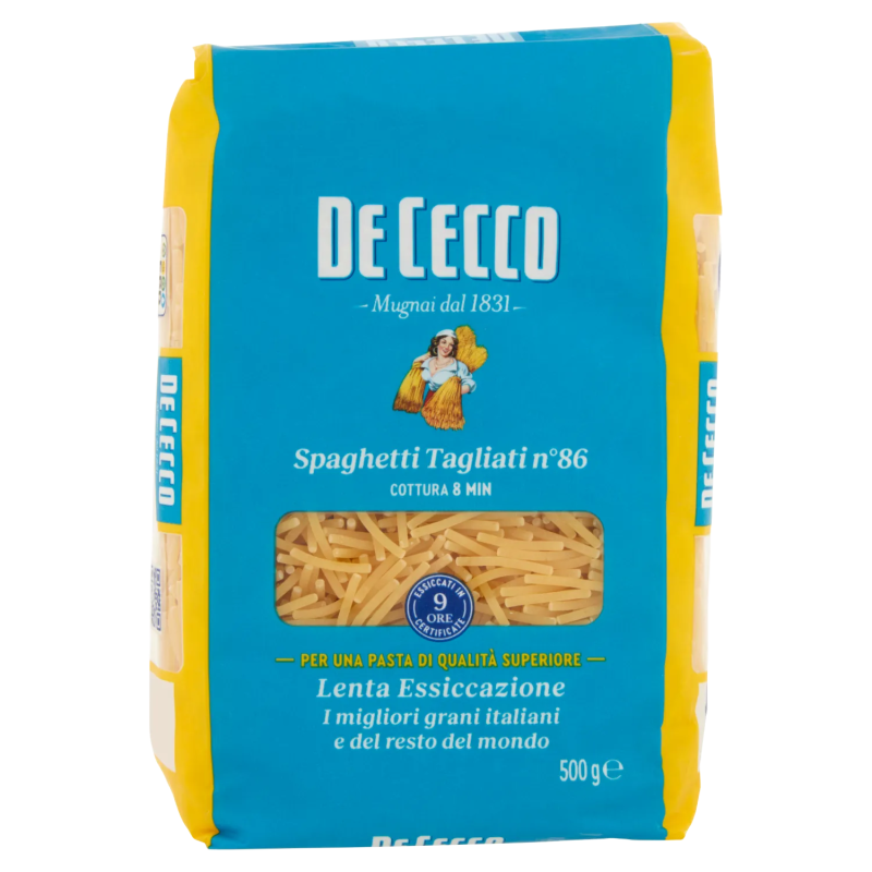 8001250120861De Cecco n.086 Spaghetti Tagliati 500gr