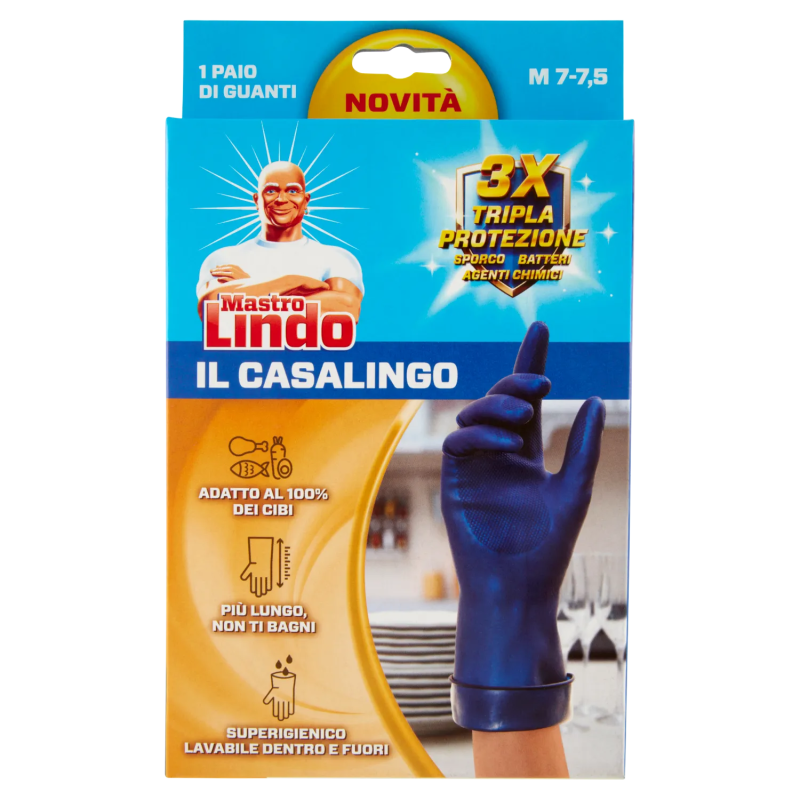 8005830013475Mastro Lindo Guanti Il Casalingo Taglia M 7/7,5 1pz