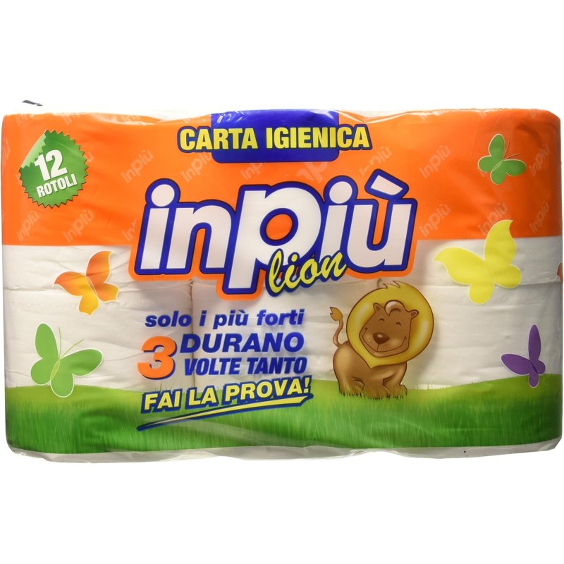 8033011700838In Più Lion Carta Igienica 12 Rotoli