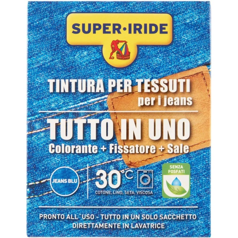3045206158251Super Iride Colorazione Per Tessuti Tutto In Uno Jeans Blu 350gr