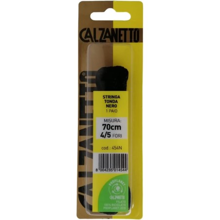 8004235014544Calzanetto Stringa Tonda Nero 70cm 2pz