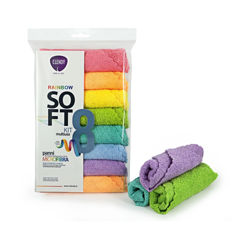 Clendy Soft Kit Panno Microfibra 30x30cm 8pz