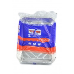 8021719001029Ottimo Vaschette Alluminio 4 Porzioni Senza Coperchio 3pz