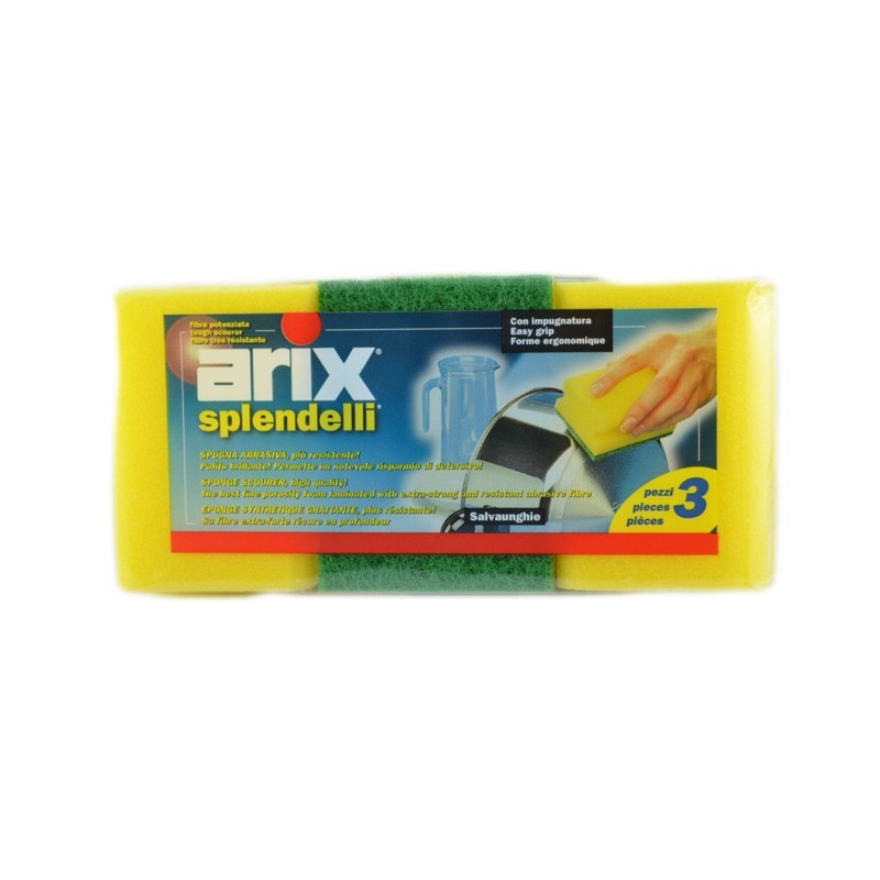 8008990001245Arix Splendelli Spugna Abrasiva Con Impugnatura 3pz