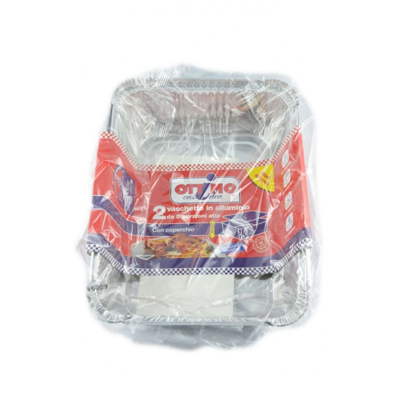 8021719141367Ottimo Vaschette Alluminio 5 Porzioni Alta Con Coperchio 2pz