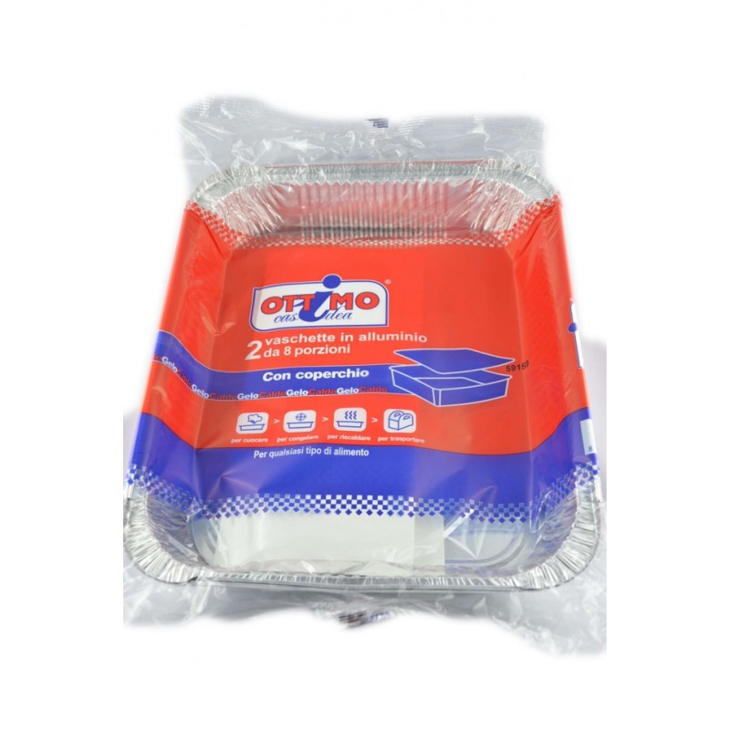 8021719001135Ottimo Vaschette Alluminio 8 Porzioni Con Coperchio 2pz