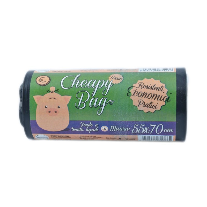 8032625871262Cheapy Bag Basic Nero 55x70cm 15pz