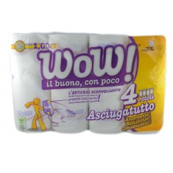 8007091004803Wow Asciugatutto 4 Rotoli 1pz