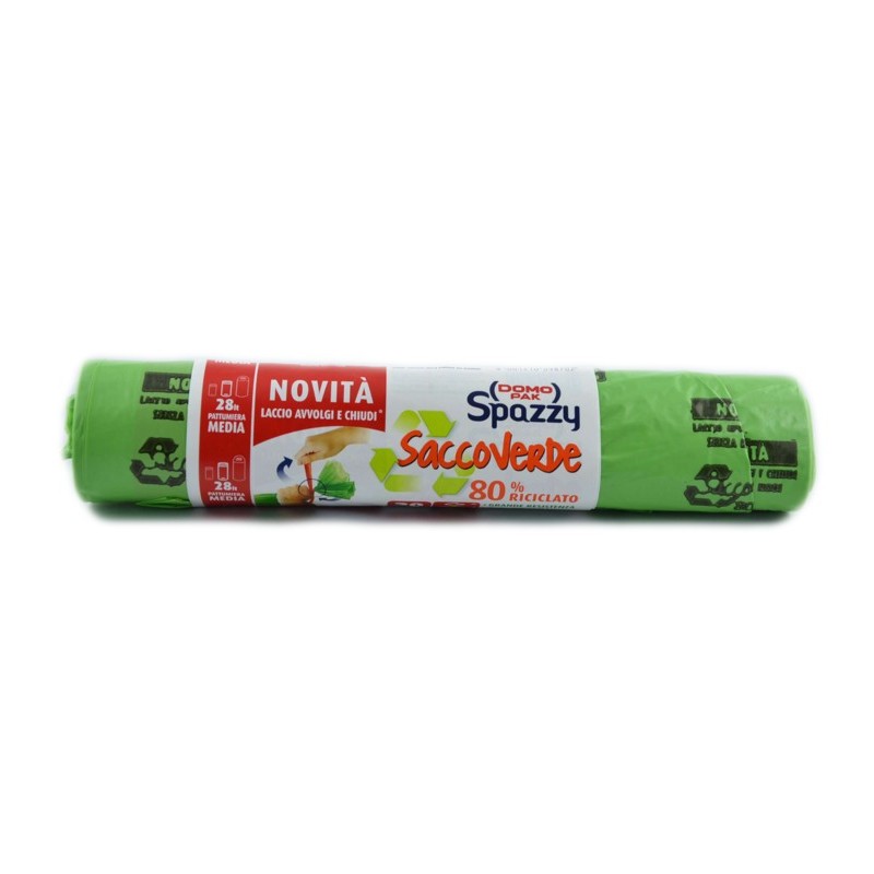 8001410098702Domopak Sacco Verde 28lt 20pz