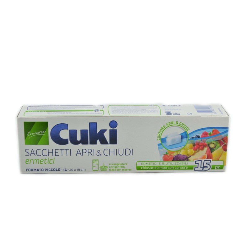 8003980170086Cuki Sacchetti Apri E Chiudi Ermetici 15pz