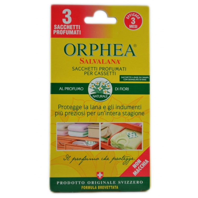 8001365181702Orphea Sacchetti Profumati Antitarme Per Cassetti - Profumo Di Fiori 3pz