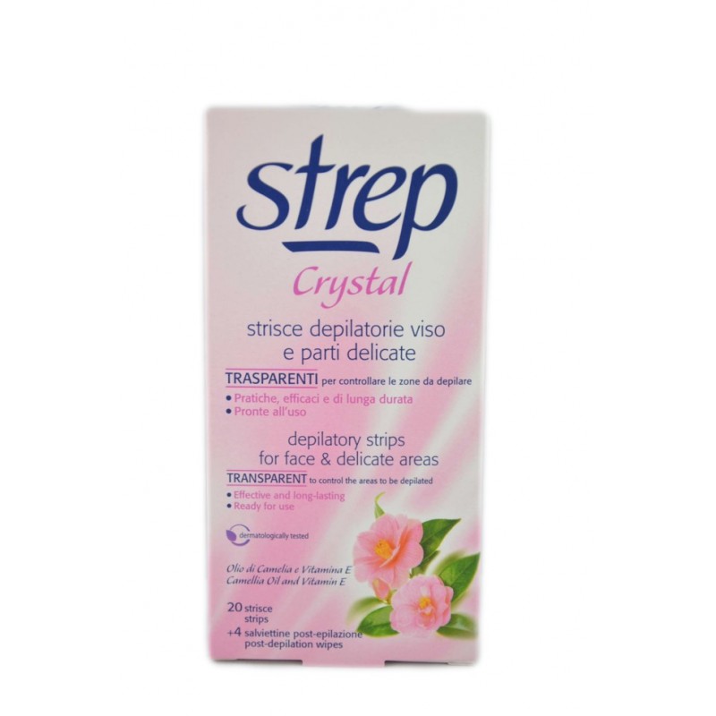 8016825642815Strep Crystal Strisce Depilatorie Viso E Parti Delicate 20pz
