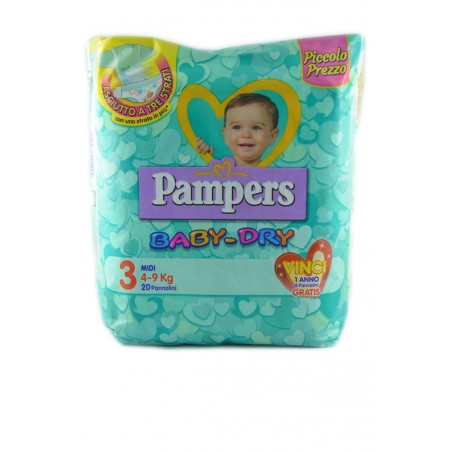 8001480092204PAMPERS PANNOLINI BABY-DRY TAGLIA 3 - 4/9KG 20PZ