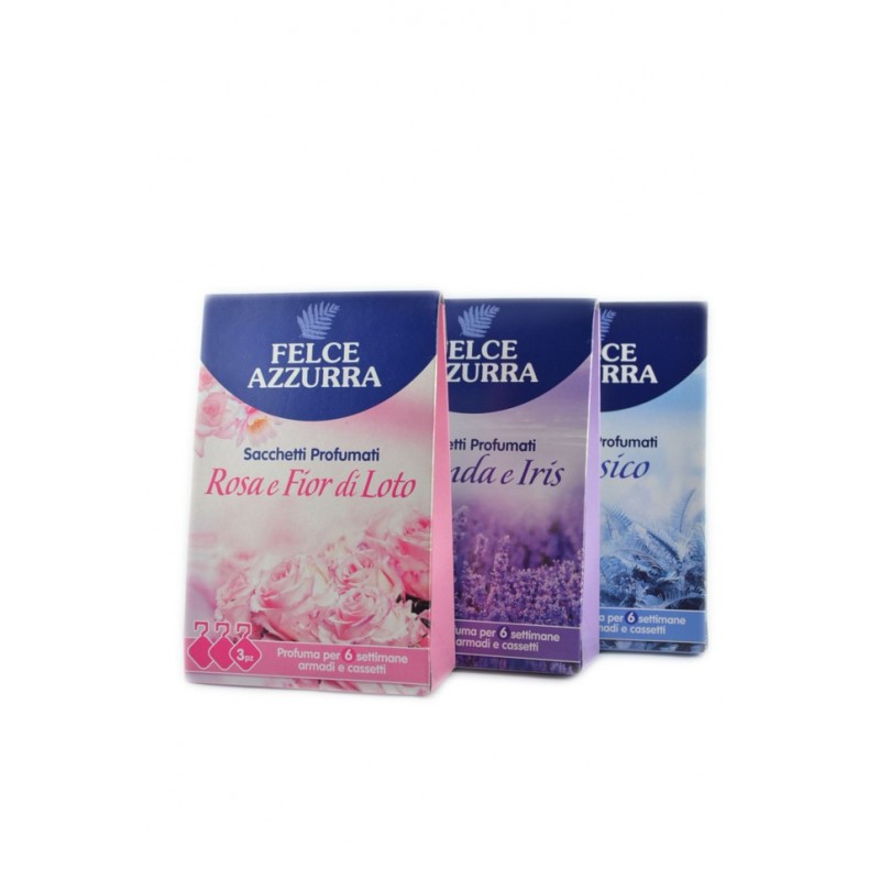 8001280030390Felce Azzurra Sacchetti Profumati - Fragranze Assortite Lavanda/Classico/Rosa 4pz 8001280030390Felce Azzurra Sacchetti Profumati - Fragranze Assortite Lavanda/Classico/Rosa 4pz