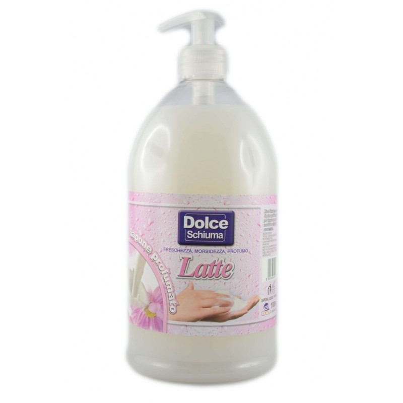 8009368600015Dolce Schiuma Sapone Liquido Latte Con Dispenser 1lt